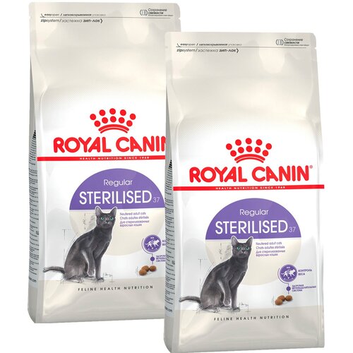 Сухой корм ROYAL CANIN STERILISED 37 для взрослых кастрированных котов и стерилизованных кошек (4 кг + 4 кг) фото