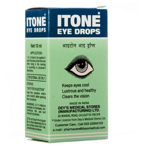 Капли Dey's Medical Stores (Mfg.) Limited Itone eye drops, 20 г, 10 мл, 10 мл фото