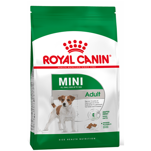 фотография Сухой корм Royal Canin Mini Adult для собак  мелких размеров от 10 месяцев до 8 лет 1 уп. х 2 шт. х 800 г, купить за 2093р