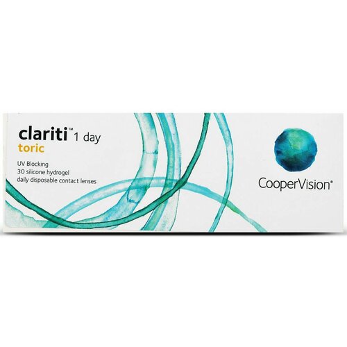 Контактные линзы CooperVision Clariti 1 day toric., 30 шт., R 8,6, D -6, CYL: -1,75, AХ: 30, прозрачный, 1 уп. фото