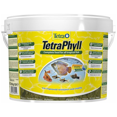 Сухой корм  для  рыб, ракообразных Tetra TetraPhyll Flakes, 10 л, 2.05 кг фото