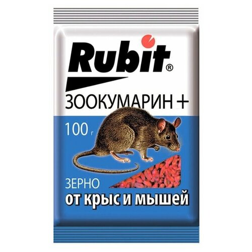 Средство Rubit Зоокумарин+ зерно 100 г, пакет, 0.1 кг фото