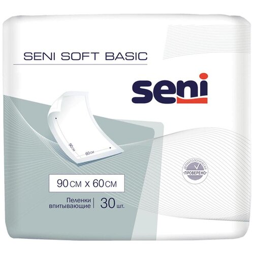 Пеленки впитывающие одноразовые медицинские Seni Soft Basic 90х60 см, 30 шт. фото