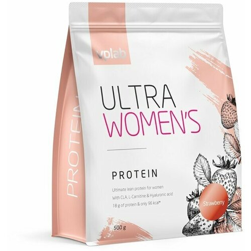 Протеиновый коктейль VPLAB Ultra Women’s Protein, контроль веса, порошок, 500 г, клубника фото