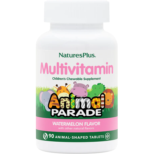 NaturesPlus Source of Life Animal Parade Children's Chewable Multi-Vitamin & Mineral Supplement арбуз 90 таблеток в форме животных фото