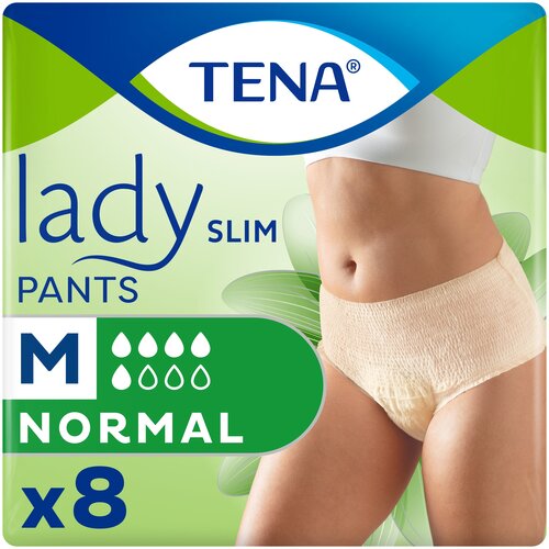 Трусы впитывающие ТЕНА Lady Slim Pants Normal, M, 5 капель, 75-100 см, 8 шт. фото