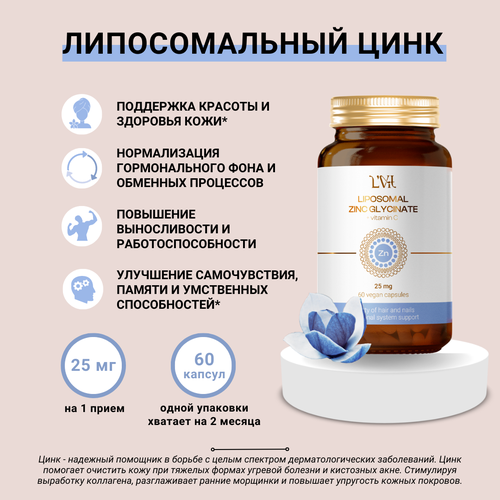 Liposomal Zinc Glycinate + Vitamin C, Липосомальный Цинк фото