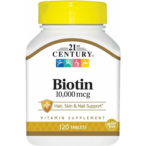 Биотин 21st Century, Biotin, 120 капсул, 10000 мкг фото