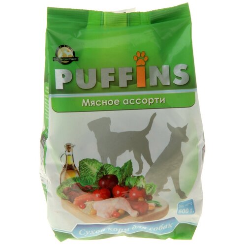 Сухой корм для собак Puffins мясное ассорти 1 уп. х 1 шт. х 500 г фото