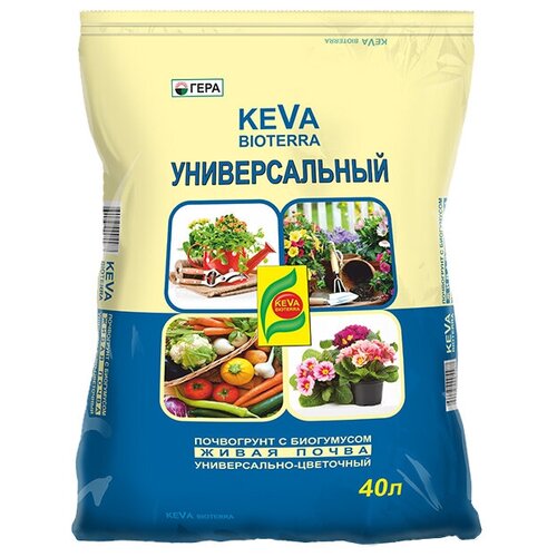 Почвогрунт Гера Keva Bioterra универсальный, 40 л, 8.5 кг фото