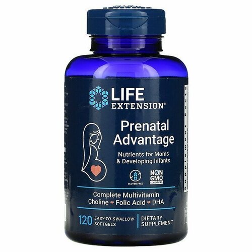 Life Extension Life Extention Prenatal Advantage (Витамины для беременных) 120 легко проглатываемых капсул фото