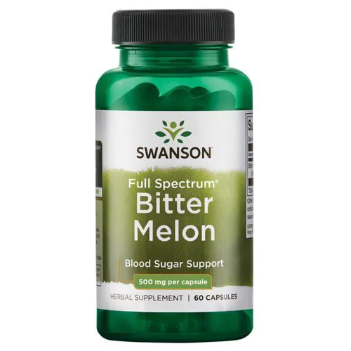 фотография Swanson Full Spectrum Bitter Melon (Горькая дыня полного спектра) 500 мг 60 капсул, купить за 1610р