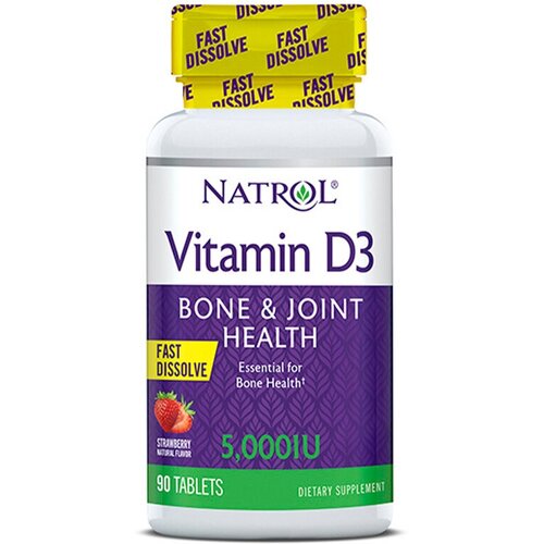 Vitamin D3 Fast Dissolve таб., 5000 МЕ, 90 шт., клубника фото