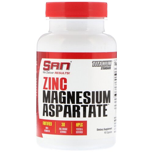 Цинк магний B6 ЗМА Zinc Magnesium Aspartate ZMA, 90 капсул фото