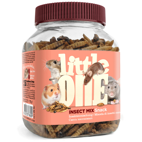 фотография Лакомство для кроликов, хорьков Little One Snack Insect mix, 75 г, купить за 355р