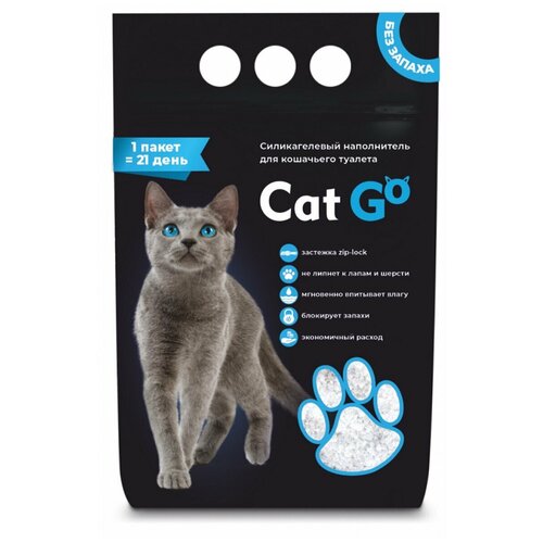 Cat Go: наполнитель для кошачьего туалета, силикагель, 1,9 кг, 4.4 л фото