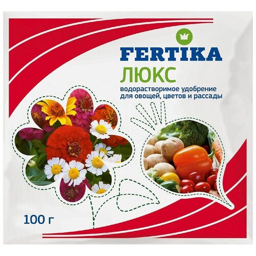 Удобрение FERTIKA Люкс для овощей, цветов и рассады, 0.1 л, 100 г, 1 уп. фото