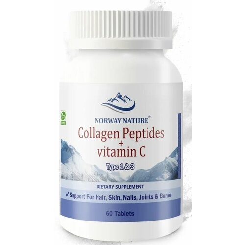 Norway Nature Collagen Peptides + Vitamin C (Type 1 & 3) 60 таблеток (Norway Nature) фото