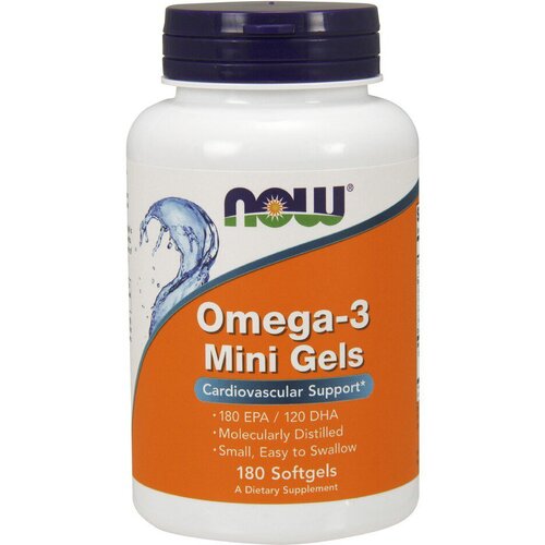 NOW Omega-3 Mini Gels 180 капсул (Now Foods) фото