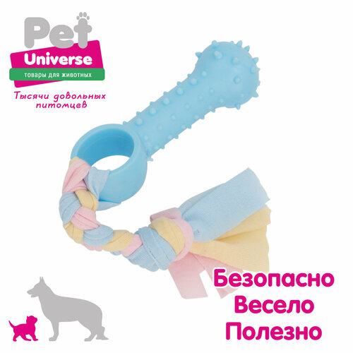 Игрушка для собак Косточка с канатиком Pet Universe 9,3*18 см /PU3014BE фото