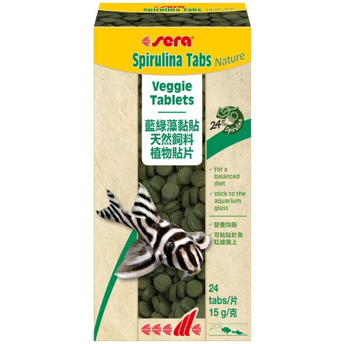 Сухой корм  для  рыб Sera Spirulina Tabs Nature, 24 мл, 15 г24 шт. в уп. фото