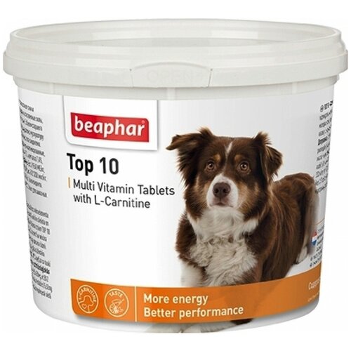 Кормовая добавка Beaphar Top 10 Multi Vitamin с L-карнитином для собак , 750 таб. фото