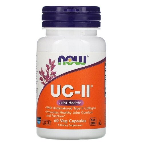 NOW Foods UC-II Joint Health, 60 veg capsules, добавка для здоровья суставов неденатурированный коллаген типа II, 60 вег капсул фото