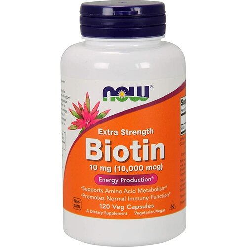 NOW Biotin 10 mg (10.000 mcg) 120 вегетарианских капсул фото