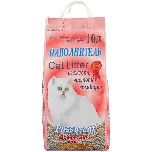 Впитывающий наполнитель Pussy-Cat Древесный, 10л, 1 шт. фото