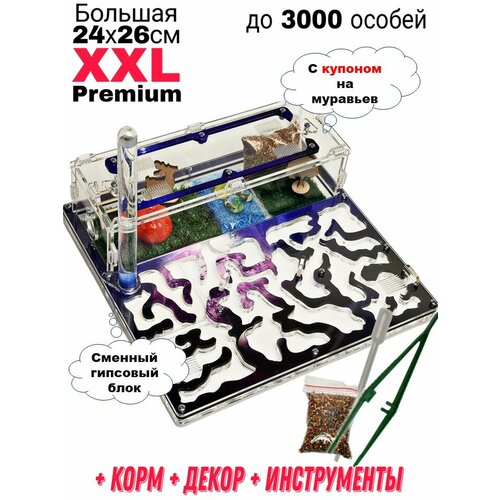 Большая муравьиная ферма XXL Premium 24*26см Полный комплект Космос фото