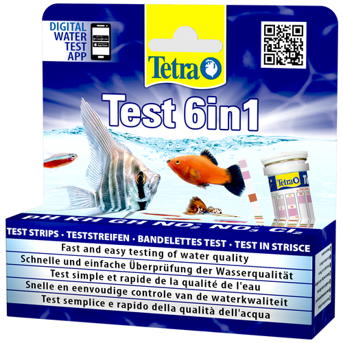 Tetra Test 6в1 тесты для аквариумной воды, 25 шт., 15 г, набор фото