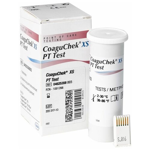 Тест-полоски CoaguChek XS PT test PST 24 штуки фото