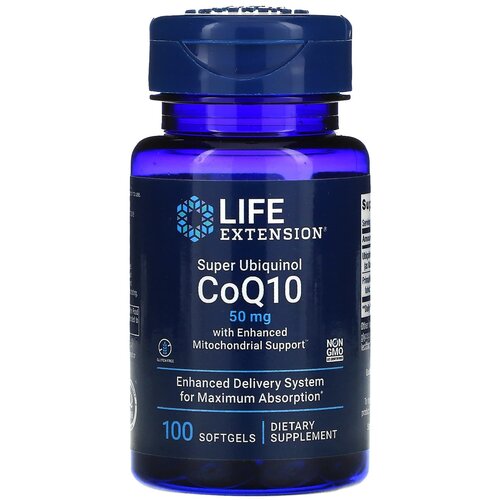 фотография Капсулы Life Extension Super Ubiquinol CoQ10 with Enhanced Mitochondrial Support, 80 г, 50 мг, 100 шт., купить за 5691р