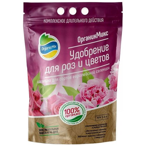 Удобрение Organic Mix для роз и цветов, 2.8 л, 2800 г, 1 уп. фото