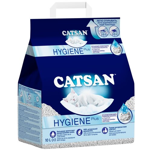 Впитывающий наполнитель Catsan Hygiene Plus, 10л, 1 шт. фото