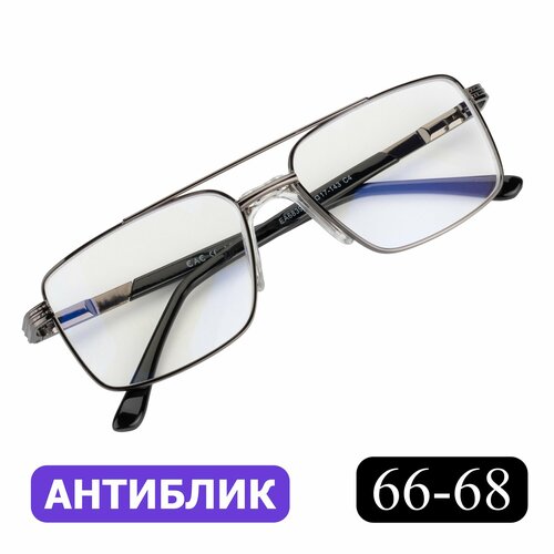 Очки РЦ 66-68 корригирующие (+2.00) EAE 6839 C4, без футляра, цвет серый, линзы антиблик, РЦ 66-68 фото