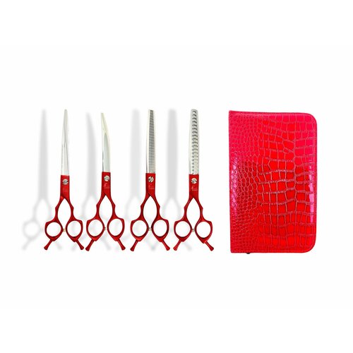 Набор профессиональных ножниц для груминга собак животных TUKKO Style LOLIPOP Set GARNET фото