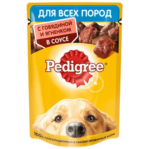 Влажный корм для собак Pedigree говядина, ягненок 24 шт. х 85 г фото