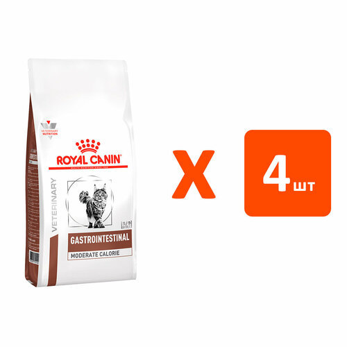 ROYAL CANIN GASTROINTESTINAL MODERATE CALORIE GIM35 для взр кош при заболев ЖКТ с умерен. сод. жиров 0,4 кг х 4 шт фото