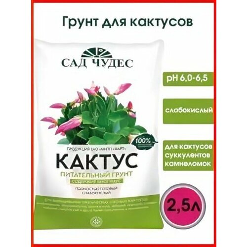 Почвогрунт ЦВ кактус 2.5Л САД чудес фото