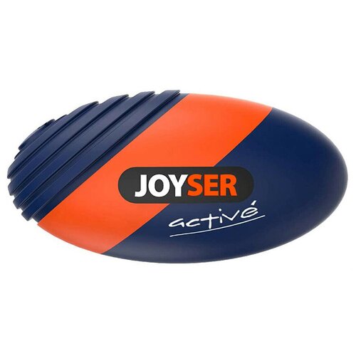 Игрушка JOYSER Active для собак Резиновый мяч регби с пищалкой M синий, 15 см фото