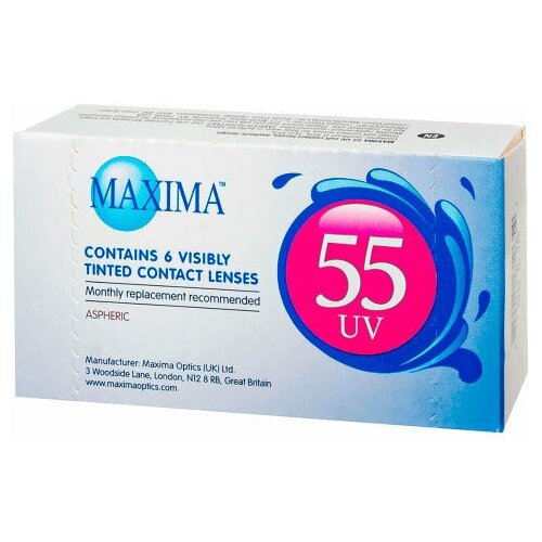 Контактные линзы Maxima 55 UV, 6 шт., R 8,9, D -4,5, бесцветный, 1 уп. фото