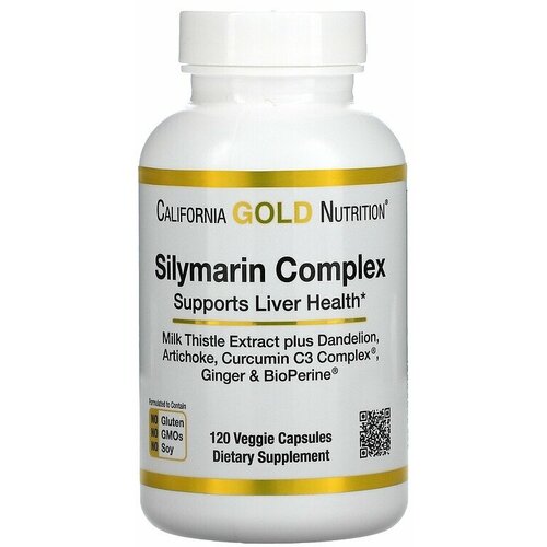 California Gold Nutrition Silymarin Complex (Здоровье Печени) 300 мг 120 капсул (California Gold Nutrition) фото