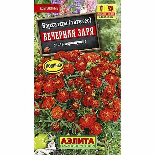 Семена Бархатцы Вечерняя заря откл. (однолетние) (Аэлита) 0,3г фото