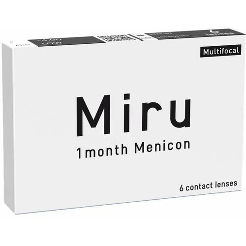 Контактные линзы Menicon Miru 1month Multifocal, 6 шт., R 8,6, D +0,5, ADD: низкая, прозрачный, 1 уп. фото