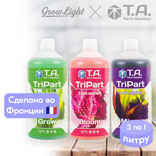 Комплект удобрений Terra Aquatica TriPart Grow + Bloom + MicroHW, 1 л фото