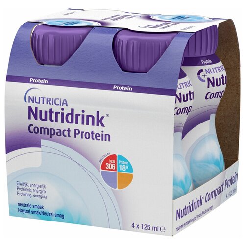 Nutridrink (Nutricia) Compact Protein, 125 мл, 600 г, нейтральный, 4 шт., 5 уп. фото