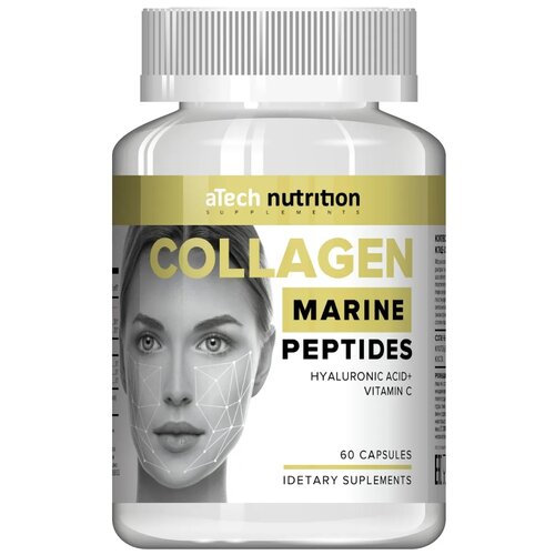 Капсулы aTech Nutrition Collagen Marine Peptides (Hyaluronic Acid  Vitamin C), 46 г фото