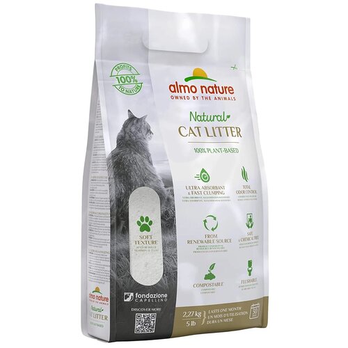 Комкующийся наполнитель Almo Nature Cat Litter 100% натуральный, 2.27кг, 1 шт. фото