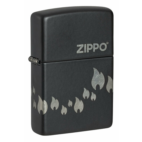 Зажигалка ZIPPO Classic с покрытием Black Matte, латунь/сталь, черная, матовая, 38x13x57 мм фото